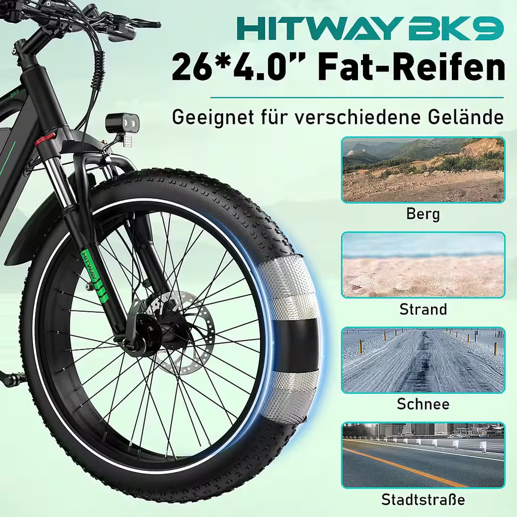 E-Bike Mountainbike 26*4,0 Zoll Elektrofahrrad EMTB mit 48V15Ah Samsung Akku