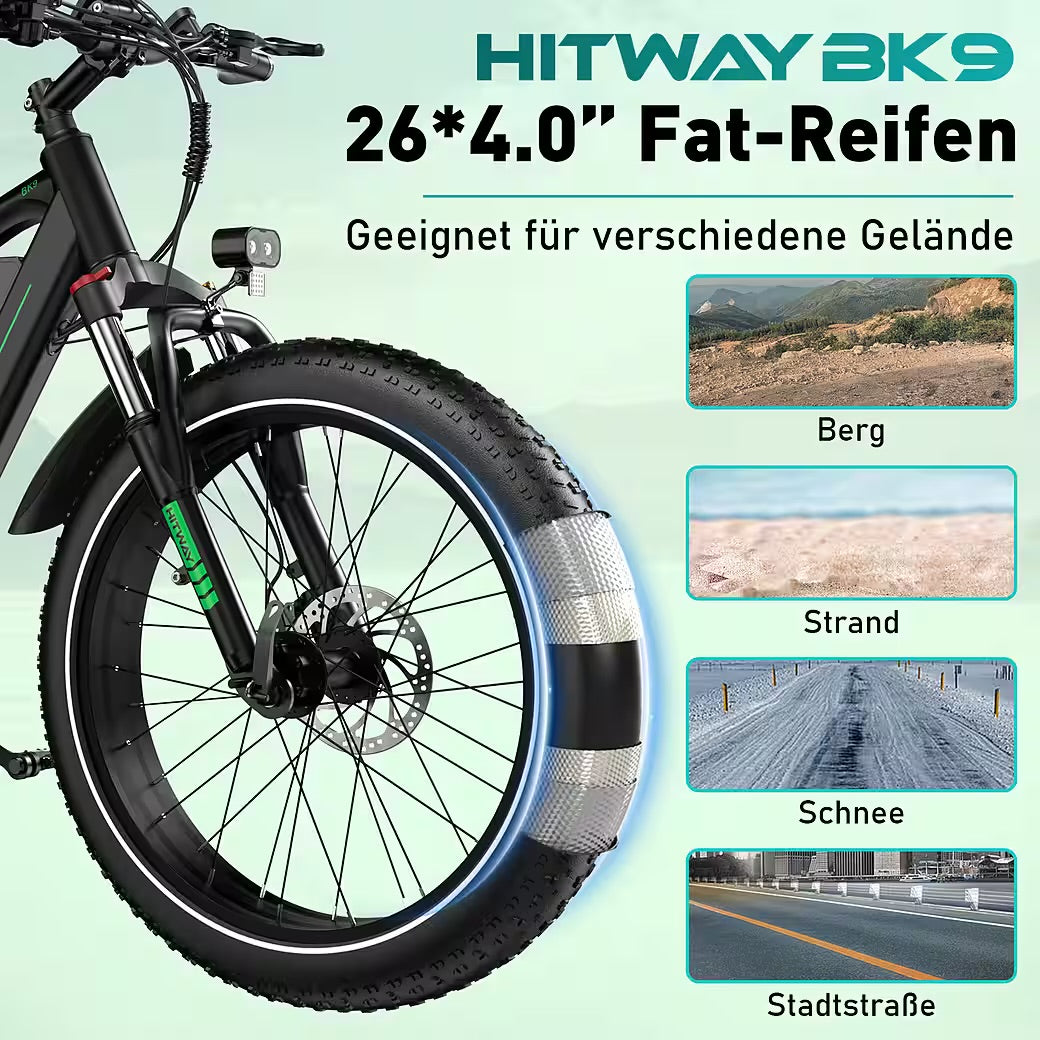 E-Bike Mountainbike 26*4,0 Zoll Elektrofahrrad EMTB mit 48V15Ah Samsung Akku