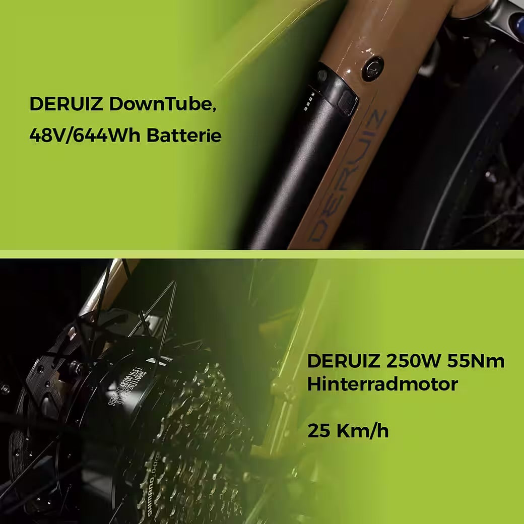 E-Bike Faltrad 20 zoll E‑Faltrad/28 zoll Deruiz SUV, für Alltag & Abenteuer
