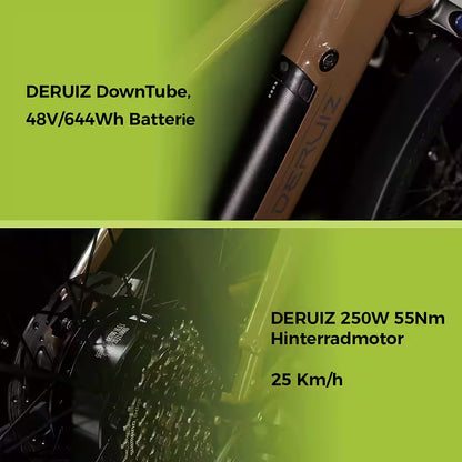 E-Bike Faltrad 20 zoll E‑Faltrad/28 zoll Deruiz SUV, für Alltag & Abenteuer