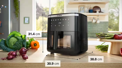 BOSCH Heißluftfritteuse Air Fryer Serie 6, MAF671B0, 7,2l, Sichtfenster, 7 Programme, schwarz