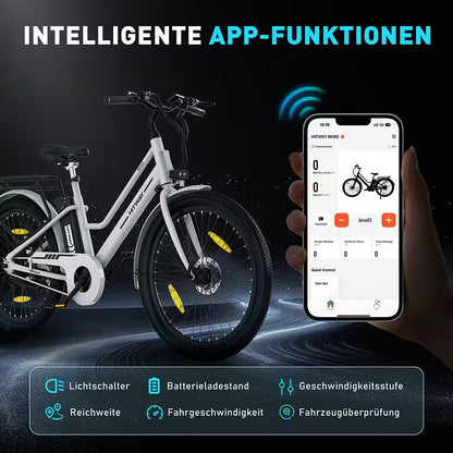 E-Bike Cityrad 27,5 Zoll Elektrofahrrad für Damen Herren, Pedelec mit 36V 13Ah Akku
