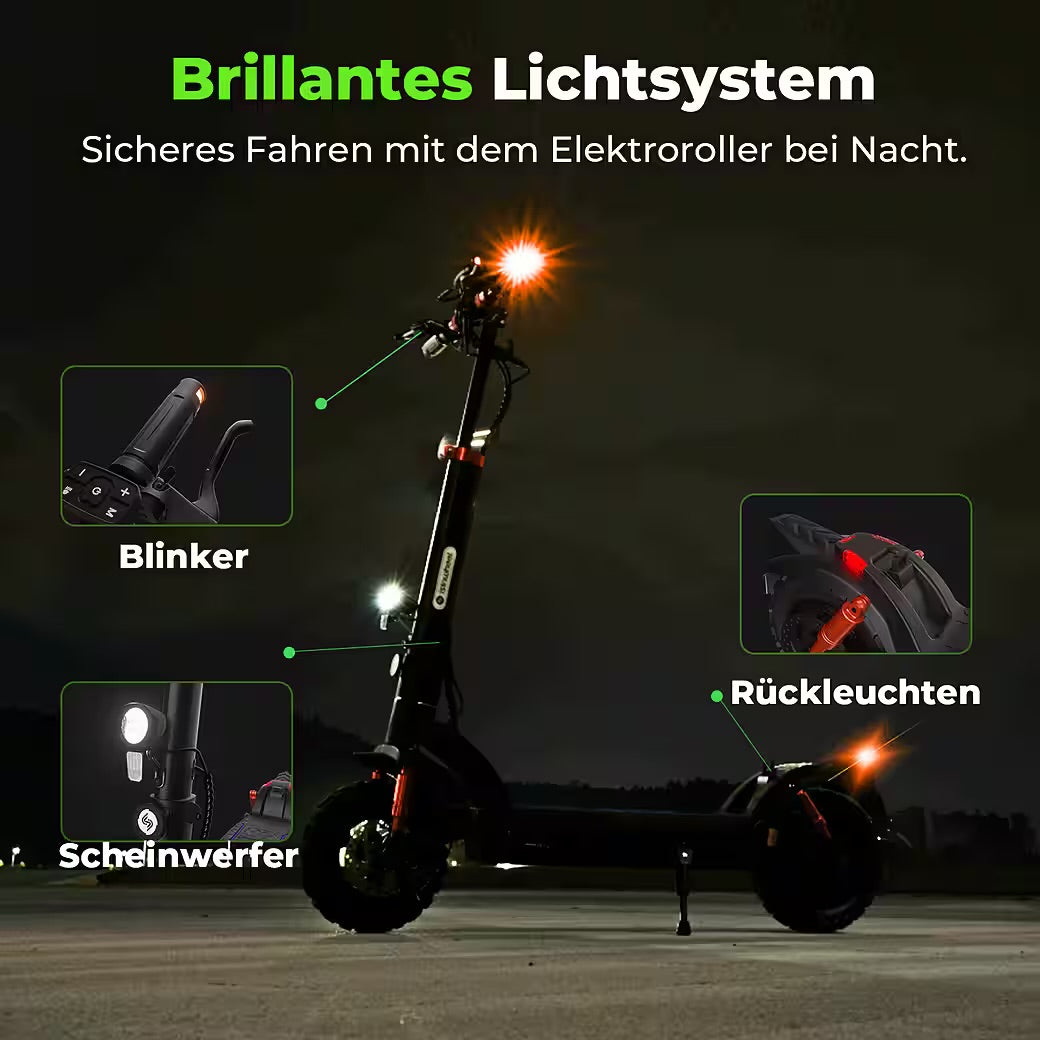 E-Scooter Offroad mit Straßenzulassung (ABE) 11-Zoll-Reifen,80km Reichweite