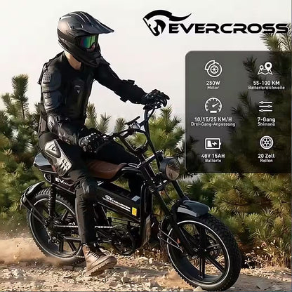E-Bike EK30 20” x 4,0 fette Reifen MTB, 48V 15AH Removable Battery, NFC