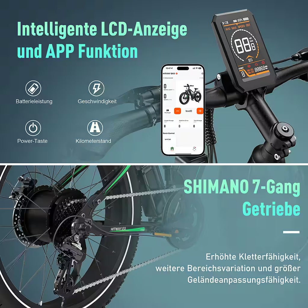 E-Bike Mountainbike 26*4,0 Zoll Elektrofahrrad EMTB mit 48V15Ah Samsung Akku